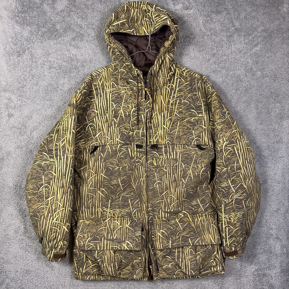 Farmland Camouflage Jacket Mens M Hooded Parka Full Zip Shooting Hunting Quilted